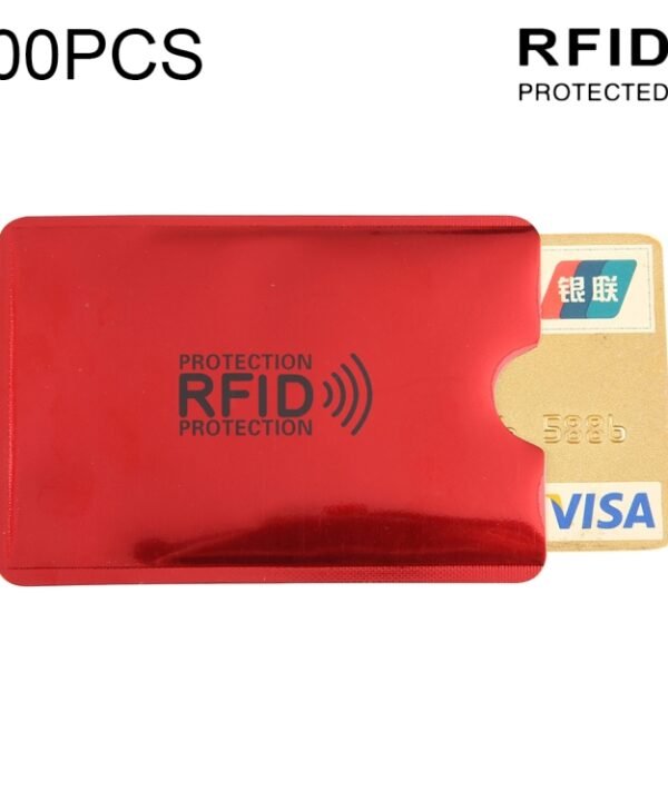 100pcs Aluminum Foil RFID Blocking Credit Card ID Bank Card Case Card Holder Cover, Size: 9 x 6.3cm