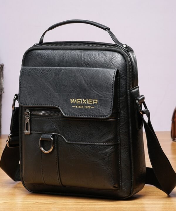 WEIXIER 8642 Men Business Retro PU Leather Handbag Crossbody Bag, 26 x 22 x 8cm