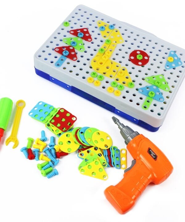 MoFun 608 237 PCS DIY Disassembly Screw Nut Electric Drill Jigsaw Puzzle Educational Toys with Nut Electric