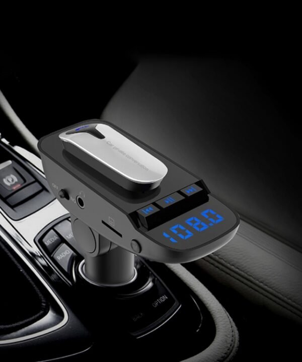ER9 2 in 1 Hands-Free Calling Car Kit Wireless Bluetooth Headset Dual USB Charger FM Transmitter MP3 Music Player