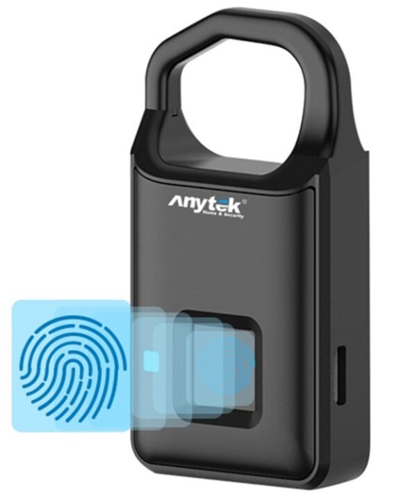 Anytek P4 3.7V Micro USB Charging Semiconductor Fingerprint Sensing Small Padlock