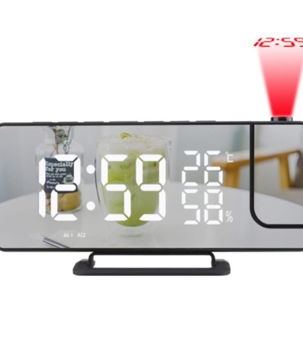 TS-9210 Digital Mirror Projection Alarm Clock With FM Radio & Temperature Humidity