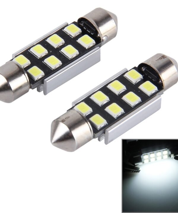 2 PCS 36mm Festoon 3W 300LM White Light 8 LED 3528 SMD Canbus Error-Free Car Reading Lamps,  DC 12