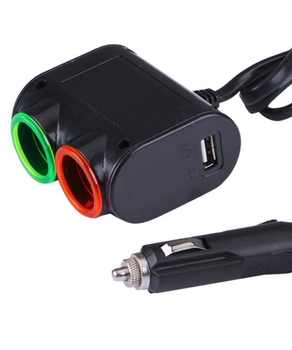 Olesson Streamlined Design 1.2A USB Car Cigarette Lighter Socket Car Charger with Color LED Light