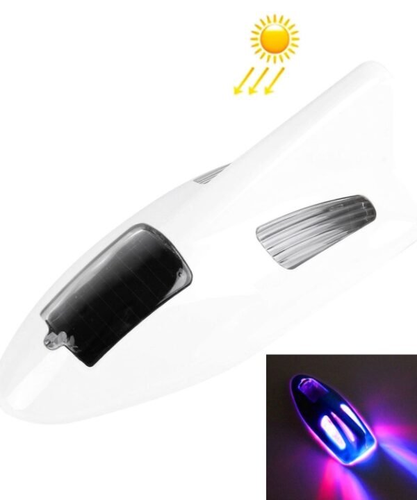 Solar Colorful Light Anti Collision Shark Fin Car Taillight LED Flash Warning Light Caution Light