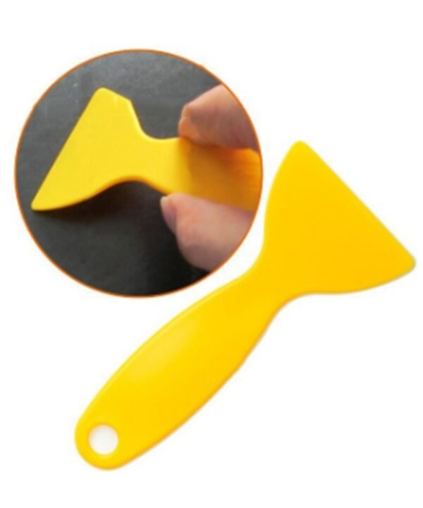 100 PCS Yellow Plastic Small Scraper Car Film Tools Film Scraper Car Accessories