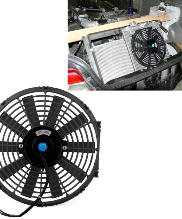 12V 80W 12 inch Car Cooling Fan High-power Modified Tank Fan Cooling Fan Powerful Auto Fan Mini Air Conditioner for Car, 12 inch (Red), 12 inch (Blue), 12 inch (Black)