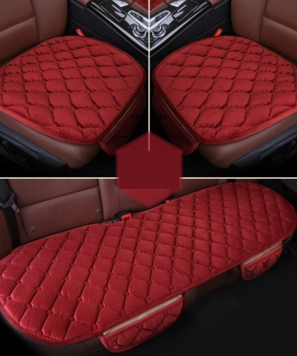 3 PCS / Set Luxurious Warm Car Seat Cover Cushion Universal Front Back Seat Covers Car Non-slip Chair Pad Warm Car Mats No Back Plush Cushion