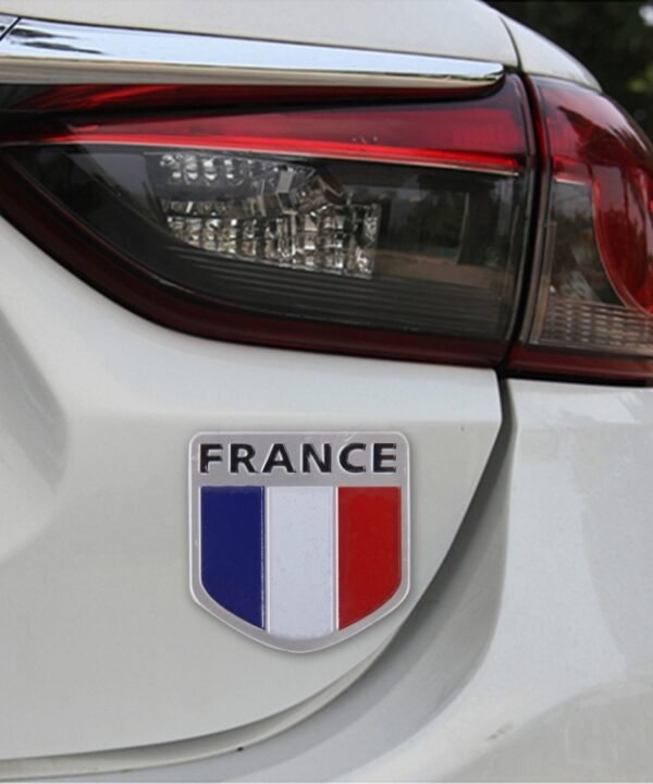 Shield Shape Metal Car Badge Decorative Sticker, Size: Small, French Flag, Italy Flag 2, Italy Flag 1