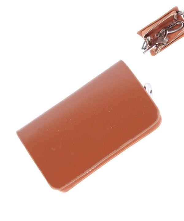Universal Leather Flash Powder Texture Waist Hanging Zipper Wallets Key Holder Bag (No Include Key), Flash Powder Texture Brown