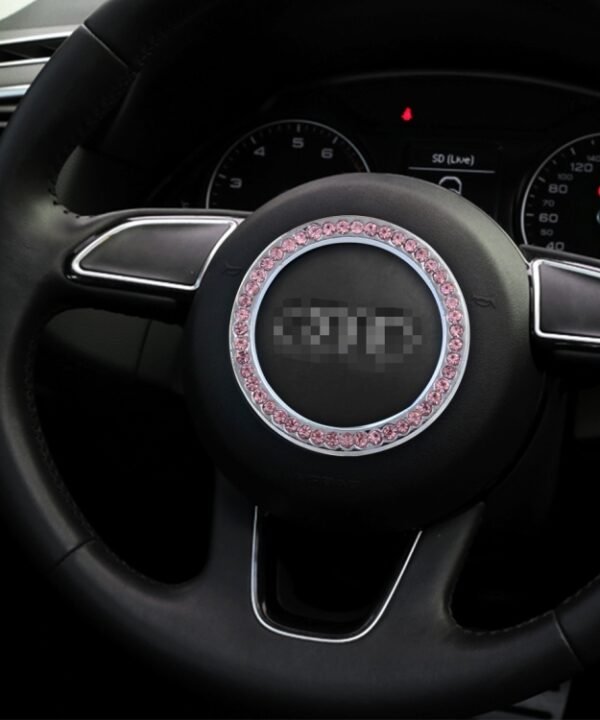 Universal Car Aluminum Steering Wheel Decoration Ring with Diamond For Start Stop Engine System, Universial