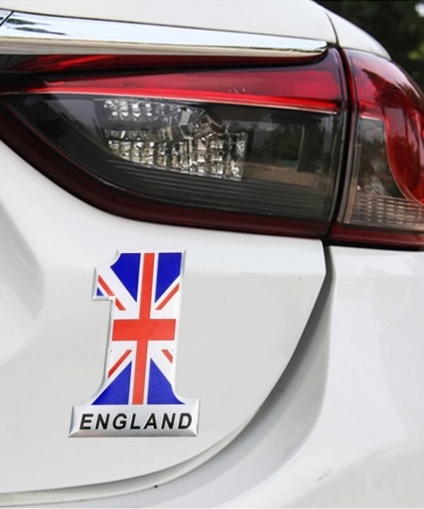 Universal Car UK Flag Number 1 Shape Metal Decorative Sticker
