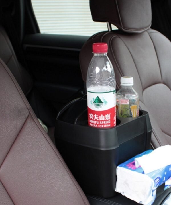 SHUNWEI SD-1605 Multifunction 3 in 1 Car Cup Holder Drink Bottle Can Garbage Can Portable Vehicle Trash Can Bin Rubbish Bin Organizer, SD-1605 Black, SD-1605 Khaki