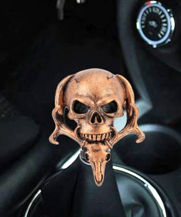 Universal Vehicle Car Creative Skull Double Heads Shaped Shifter Cover Manual Automatic Gear Shift Knob, Double Heads Shaped (Bronze), Double Heads Shaped (Beige), Double Heads Shaped (Silver)
