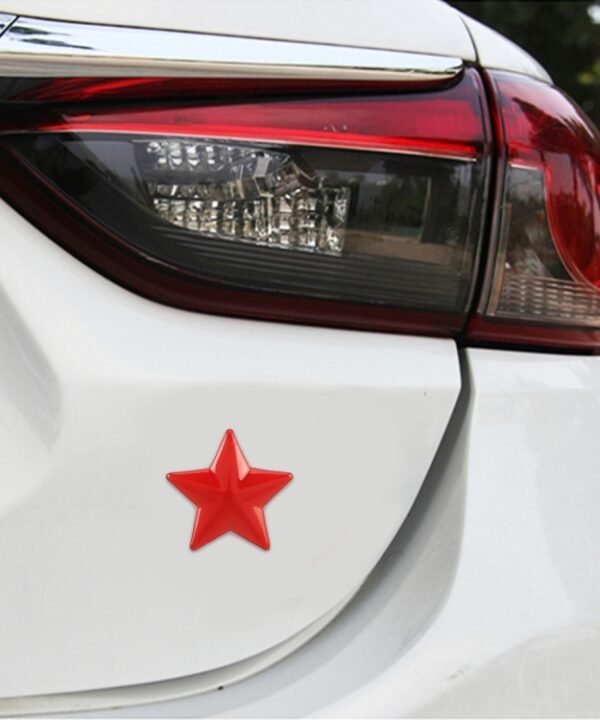 Star Pattern Car Metal Body Decorative Sticker, Star Pattern (Red), Star Pattern (Silver)