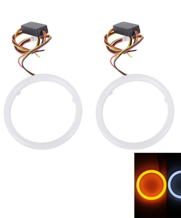 2 PCS 2.5inch 3W White Light + Yellow Light Car Angel Eyes Light, DC 12V Cable Length: 50cm