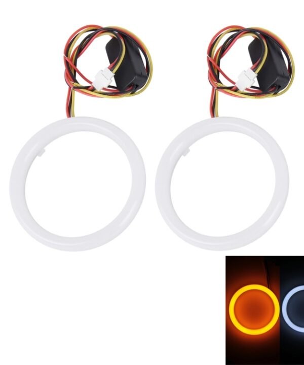 2 PCS 3inch 6W White Light + Yellow Light Car Angel Eyes Light, DC 12V Cable Length: 50cm