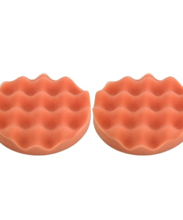 2 PCS Car Wax Sponge Round and Wavy Shape Sponge High-density Waxing Sponge，Size:15 x 15cm