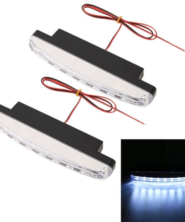 1 Pair DC9-16V 2W 120LM 7000K 8 SMD-5050-LEDs Circular Car DRL&Turn Light