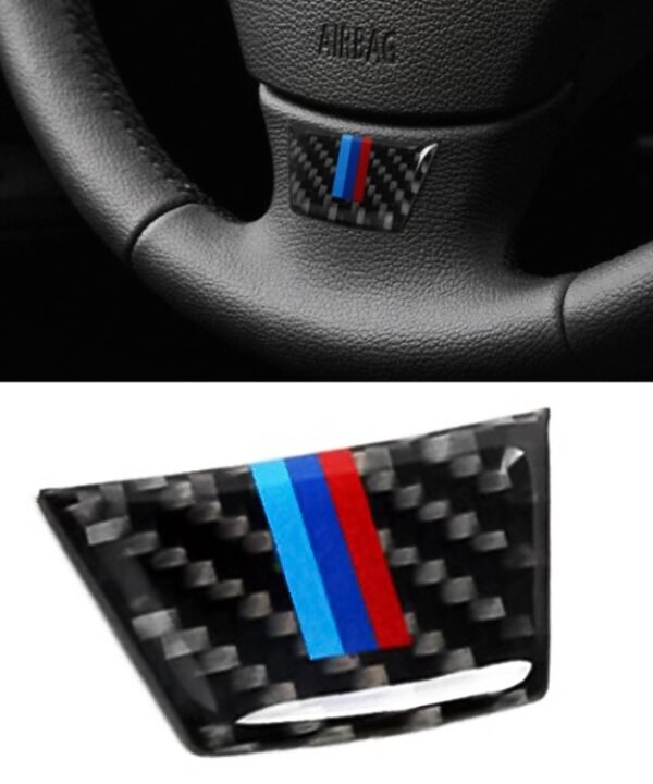 Car Carbon Fiber Steering Wheel Decorative Sticker for BMW E90 / E92