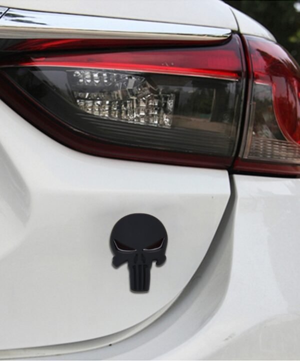 Pure Black Skull Metal Car Sticker