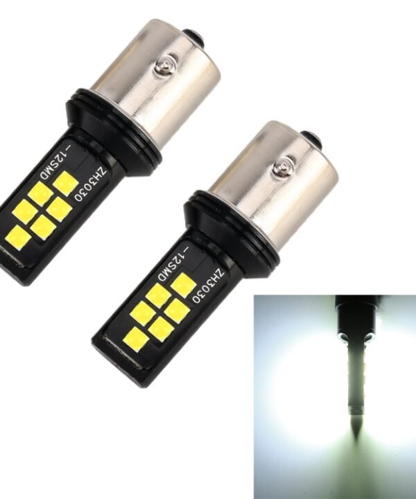 2 PCS 1156 DC9-16V / 3.5W Car Auto Turn Lights 12LEDs SMD-ZH3030 Lamps, with Constant Current, 1156 (White Light), 1156