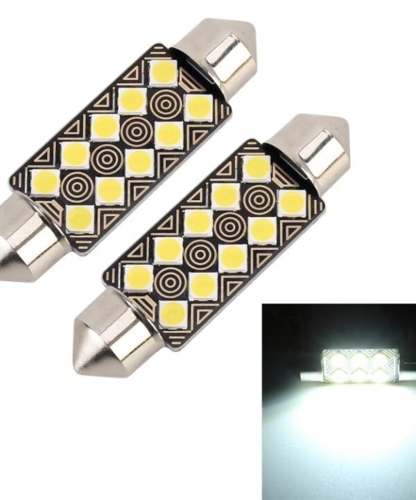 2 PCS 41mm DC12V / 1.5W / 6000K / 110LM 10LEDs SMD-3030 Car Reading Lamp Dome Light, with Decoder