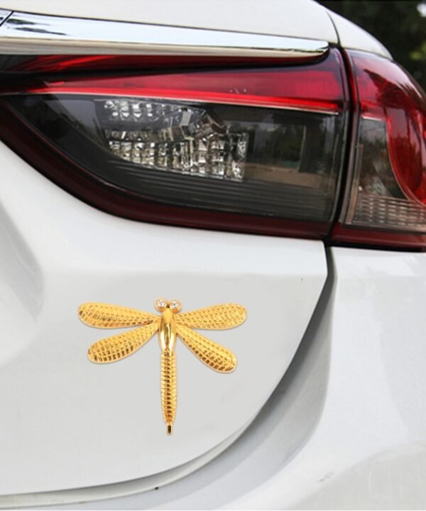 Dragonfly Shape Car Metal Body Decorative Sticker, Dragonfly Shape (Gold), Dragonfly Shape (Silver)