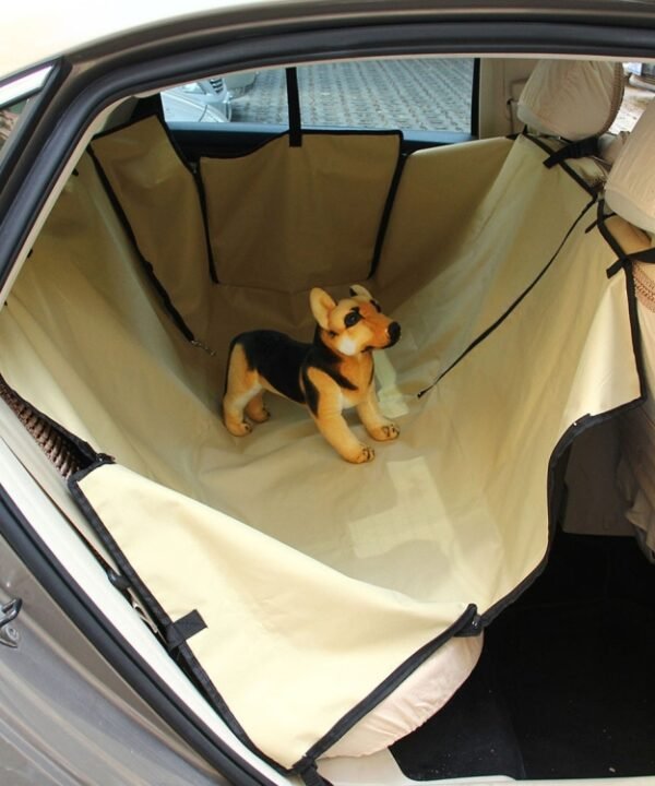 Nonslip Folding Car Rear Back Seat Cover Pet Cat Dog Cushion Mat, Size: 195 x 135 x 0.2 cm(Khaki)