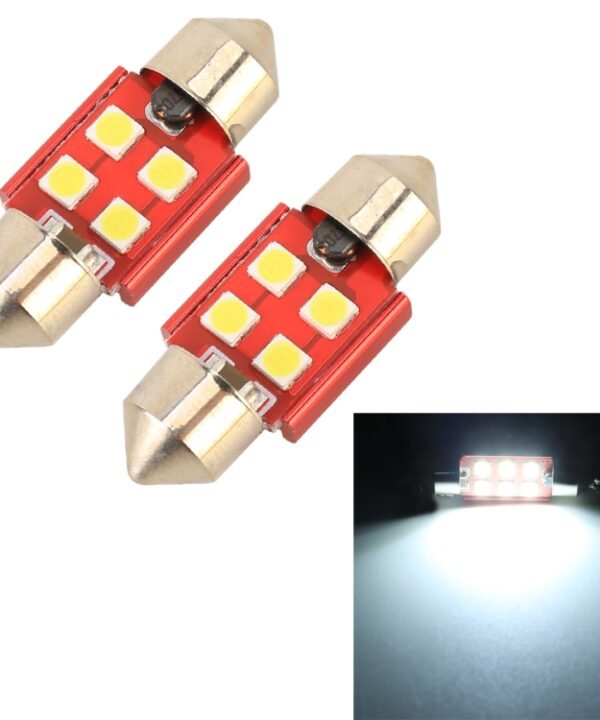 2 PCS 31mm DC12V / 1.6W / 6000K / 130LM 4LEDs SMD-3030 Car Reading Lamp, 31mm