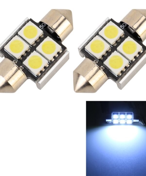 10 PCS 31mm DC12V / 2W / 7000K / 80LM 4LEDs SMD-5050 Car Reading Lamp, 31mm, 4LEDs SMD-5050