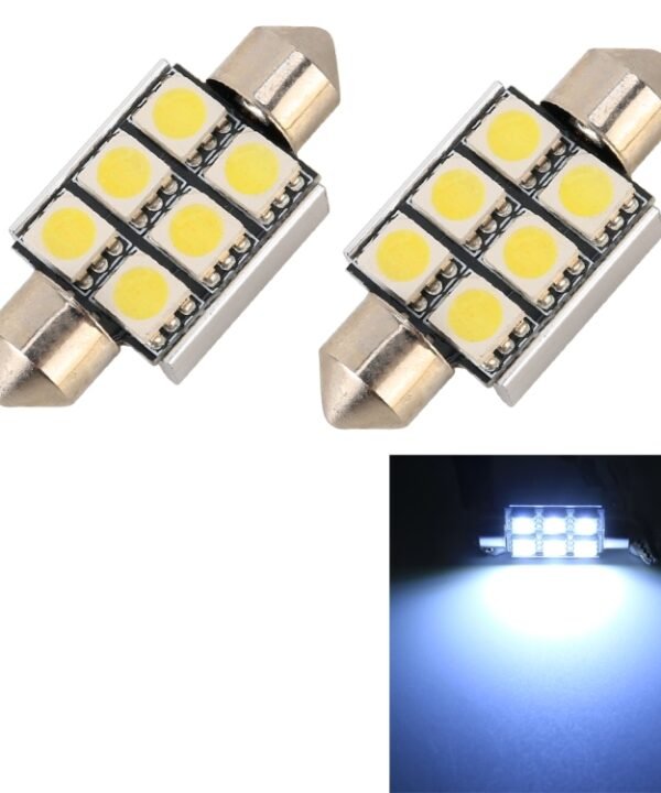 10 PCS 36mm DC12V / 2W / 7000K / 80LM 6LEDs SMD-5050 Car Reading Lamp, 36mm, 6LEDs SMD-5050