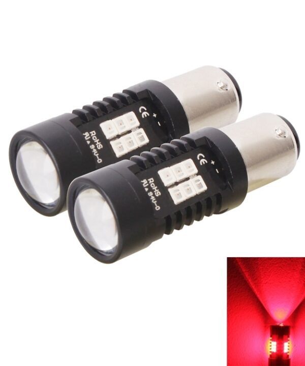 2 PCS 10.5W 1157-2835-21smd Red LED Car Brake Light Tail Light Bulb, DC 12-24V, 1157