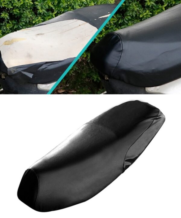Waterproof Motorcycle Black Leather Seat Cover Prevent Bask In Seat Scooter Cushion Protect, Size: M, Length: 48-54cm; Width: 25-35cm