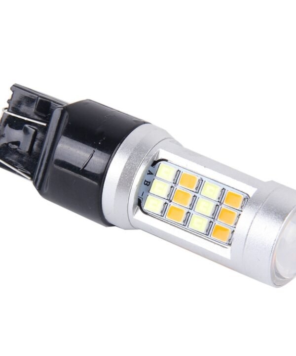 2 PCS T20/7443-42LED 20W 21*2835W+21*2835Y White+Yellow Light Turn Signal Light with Len. DC 12-24V