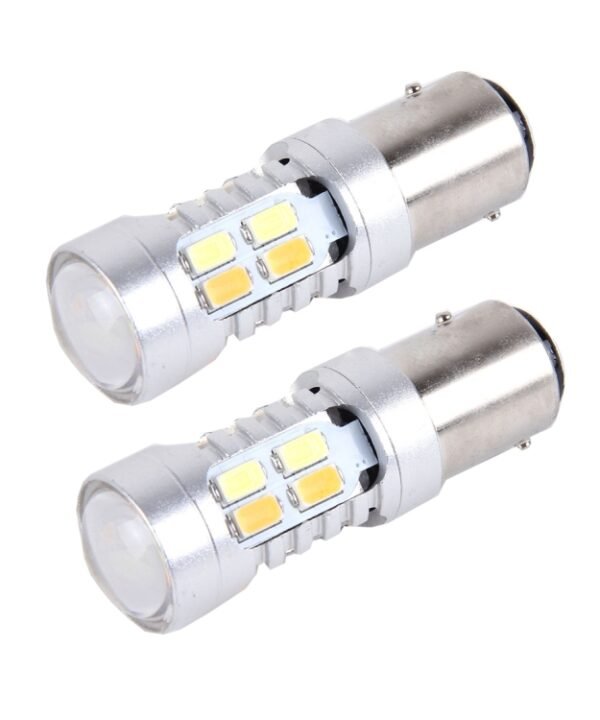 2 PCS 1157 10W 1000 LM 6000K White + Yellow Light Turn Signal Light with 20 SMD-5730-LED Lamps And Len. DC 12-24V