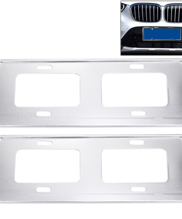 2 PCS Car License Plate Magnesium Alloy Bracket Frame Holder Stand Mount(Silver)