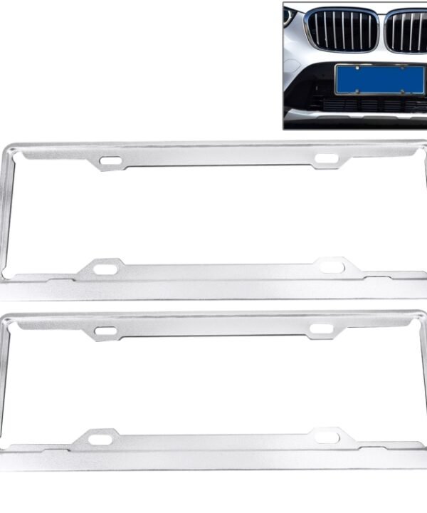 2 PCS Car License Plate Aerospace Aluminum Bracket Frame Holder Stand Mount, Size: 440mm x 140mm(Silver)