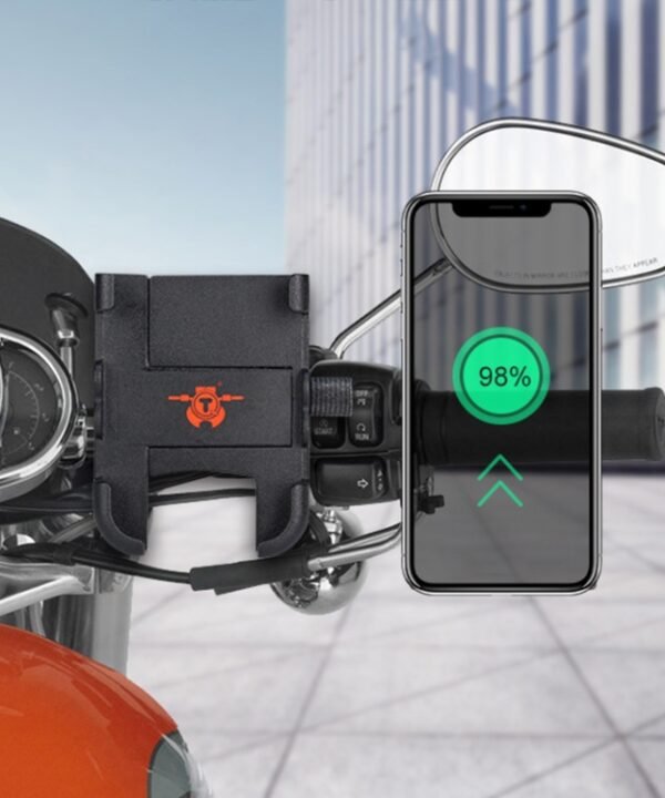 Portable Motorcycle Aluminium Alloy USB Charger Mobile Phone Holder, Handlebars Version