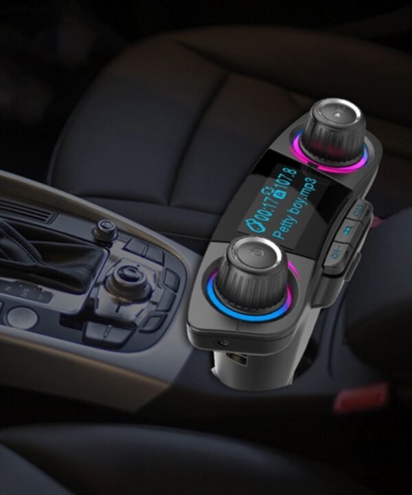 BT06 Dual USB Charging Smart Bluetooth 4.0 + EDR FM Transmitter MP3 Music Player Car Kit with 1.3 inch LED Screen, Support Bluetooth Call, TF Card & U Disk