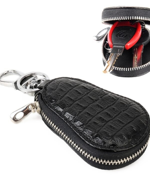 Universal Leather Crocodile Texture Waist Hanging Zipper Wallets Key Holder Bag (No Include Key)