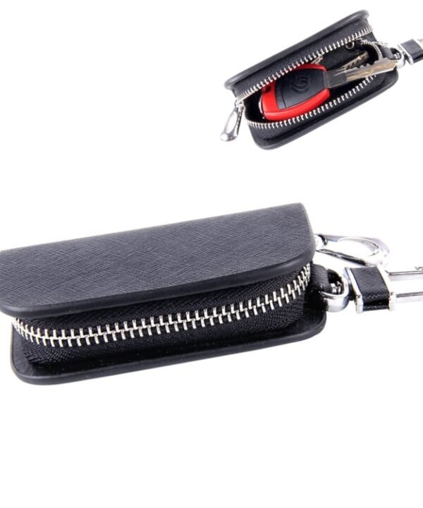 Universal Leather Denim Texture Waist Hanging Zipper Wallets Key Holder Bag (No Include Key)