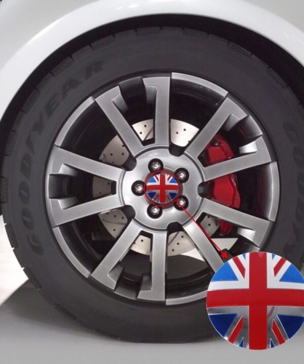 4 PCS England Flag Metal Car Sticker Wheel Hub Caps Centre Cover Decoration