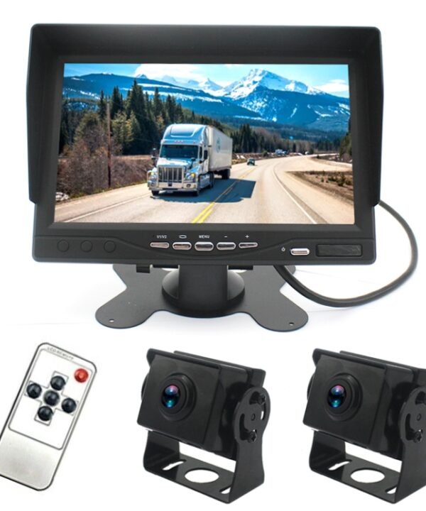 PZ612-2AHD IP67 120 Degree Car AHD 1080P 2 Megapixels 7 inch Front and Rear Double Recording 2 Way Rearview Mirror Monitor, Night Vision Full Color, with Video Function