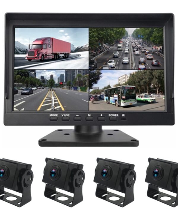 PZ612-4AHD IP67 120 Degree Car AHD 1080P 2 Megapixels 10 inch 4-Way Rearview Mirror Monitor, Night Vision Full Color, with Video Function