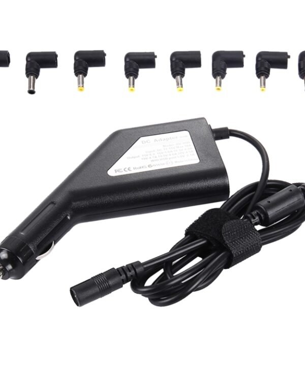 Laptop Notebook Power 90W Universal Car Charger with 8 Power Adapters & 1 USB Port for Samsung, Sony, Asus, Acer, IBM, HP, Lenovo, Car Charger