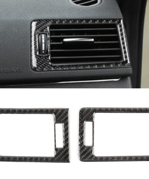 2 PCS Car Dashboard  Right and Left Air Outlet Frame Carbon Fiber Decorative Sticker for Mercedes-Benz W204 2007-2013