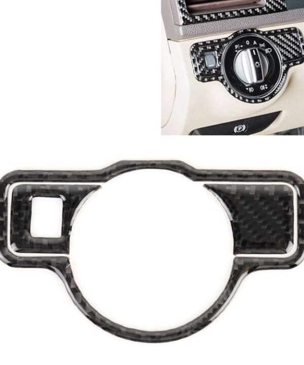 3 PCS Car Headlight Switch Panel Carbon Fiber Decorative Sticker for Mercedes-Benz W204 2007-2013