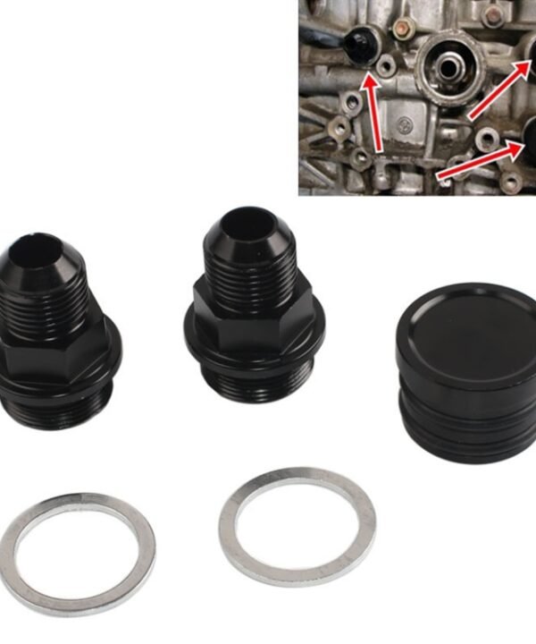 M28~10AN Black Engine Rear Block Breather Fitting Adapter for Honda Oil Catch Can B16 B18C