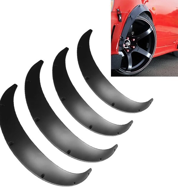 4 PCS Car Universal Fender Flares Wheel Eyebrow Black Not Painted Wheel Eyebrow